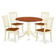 Pemberly Row 5-Piece Wooden Dining Set with Round Table in Buttermilk/Cherry
