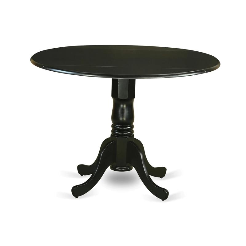 Pemberly Row 3-Piece Black Dining Set with Linen Upholstered Chairs