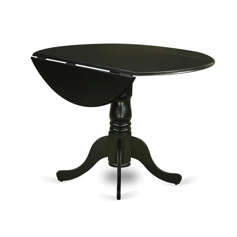 Pemberly Row 3-Piece Black Dining Set with Linen Upholstered Chairs