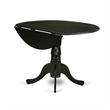 Pemberly Row 3-Piece Black Dining Set with Linen Upholstered Chairs