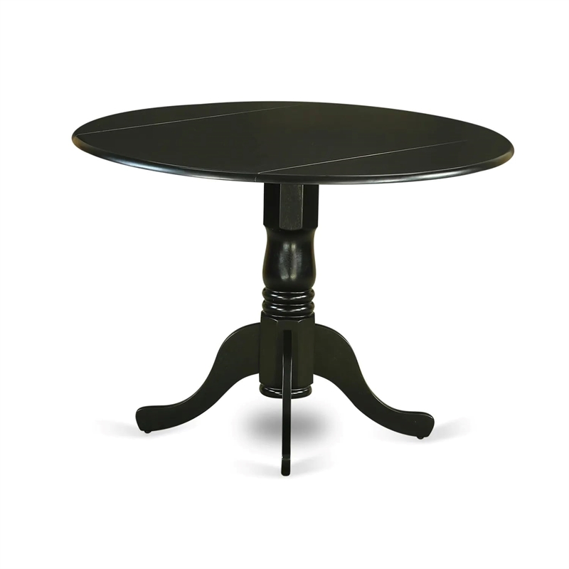 Pemberly Row 3-Piece Black Dining Set with Linen Upholstered Chairs