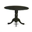Pemberly Row 3-Piece Black Dining Set with Linen Upholstered Chairs