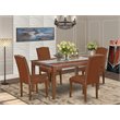 Pemberly Row 5-Piece Wood Dining Table Set in Mahogany Finish