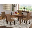 Pemberly Row 5-Piece Dining Room Set with Mahogany Table and Beige Chairs