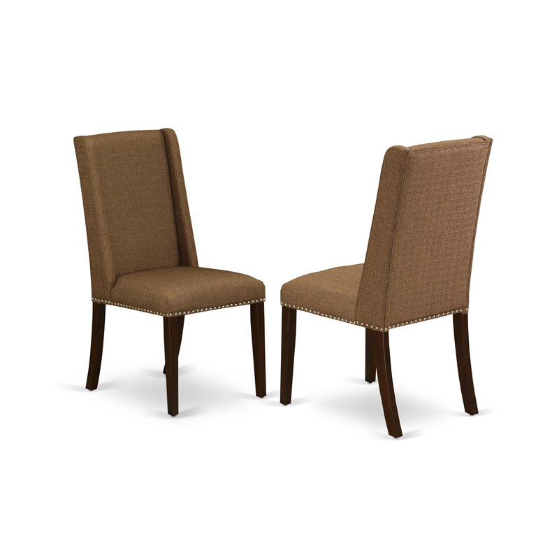 Pemberly Row 5-Piece Dining Room Set with Mahogany Table and Beige Chairs