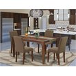 Pemberly Row 5-Piece Wood Dining Set with Mahogany Table and Coffee Chairs