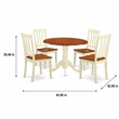 Pemberly Row 5-Piece Wood Dining Set Buttermilk/Cherry Finish Slatted Back