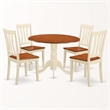 Pemberly Row 5-Piece Wood Dining Set Buttermilk/Cherry Finish Slatted Back