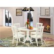 Pemberly Row 5-Piece Wood Dining Table Set with Slatted Chairs in White