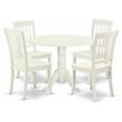 Pemberly Row 5-Piece Wood Dining Table Set with Slatted Chairs in White