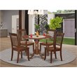 Pemberly Row 5-Piece Wood Dining Set with Slat Back Chairs in Mahogany