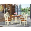 Pemberly Row 5-Piece Wood Dining Table Set in Buttermilk and Cherry Finish