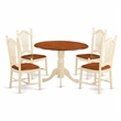 Pemberly Row 5-Piece Wood Dining Table Set in Buttermilk and Cherry Finish