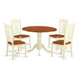 Pemberly Row 5-Piece Wood Dining Table Set in Buttermilk and Cherry Finish