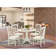 Pemberly Row 5-Piece Wood Dining Table Set in Linen White Finish