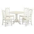 Pemberly Row 5-Piece Wood Dining Table Set in Linen White Finish