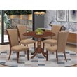 Pemberly Row 5-Piece Dining Table Set with Drop Leafs in Mahogany