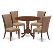 Pemberly Row 5-Piece Dining Table Set with Drop Leafs in Mahogany