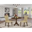 Pemberly Row 3-Pc Drop Leaf Wood Dining Set in Walnut and Brown