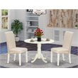 Pemberly Row 3-Piece Wood Dining Set in Linen White and Cream