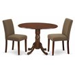 Pemberly Row 3-Piece Wood Dining Set in Mahogany and Coffee Finish