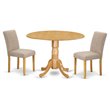 Pemberly Row 3-Piece Wood Dining Set in Oak and Light Fawn