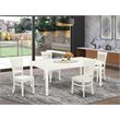 Pemberly Row 5-Piece Wood Dining Table Set with Linen White Finish