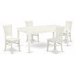 Pemberly Row 5-Piece Wood Dining Table Set with Linen White Finish