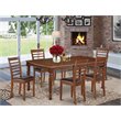 Pemberly Row 7-Piece Wood Dining Room Table Set in Mahogany