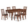 Pemberly Row 7-Piece Wood Dining Room Table Set in Mahogany