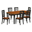 Pemberly Row 7-Piece Wood Dining Table Set in Black and Cherry