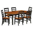 Pemberly Row 7-Piece Dining Table Set in Black and Cherry Finish