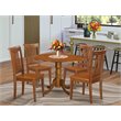 Pemberly Row 5-Piece Small Dining Set with Saddle Brown Finish