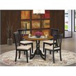 Pemberly Row 5-Piece Wood Dining Set with Round Table in Black/Cherry