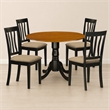Pemberly Row 5-Piece Wood Dining Set with Round Table in Black/Cherry