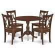 Pemberly Row 5-Piece Mahogany Wood Dining Set with Round Table