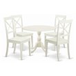 Pemberly Row 5-Piece Wood Dining Set with X-Back Chairs in Linen White