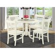 Pemberly Row 5-Piece Rubberwood Dining Set with Drop-Leaf Table in White