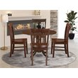 Pemberly Row 5-Piece Traditional Dining Set in Mahogany with Drop Leaf Table