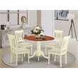 Pemberly Row 5-Piece Wood Kitchen Table Set in Buttermilk and Cherry