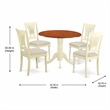 Pemberly Row 5-Piece Wood Kitchen Table Set in Buttermilk and Cherry
