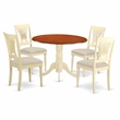 Pemberly Row 5-Piece Wood Kitchen Table Set in Buttermilk and Cherry