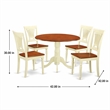 Pemberly Row 5-Piece Dining Table and Chair Set in Buttermilk and Cherry