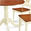 Pemberly Row 5-Piece Dining Table and Chair Set in Buttermilk and Cherry