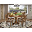 Pemberly Row 5-Piece Kitchen Table and Chair Set in Saddle Brown