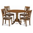 Pemberly Row 5-Piece Kitchen Table and Chair Set in Saddle Brown
