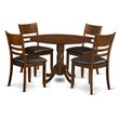 Pemberly Row 5-Piece Dining Set with Faux Leather Chairs in Espresso