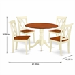 Pemberly Row 5-Piece Round Dining Set in Buttermilk and Cherry Finish