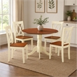 Pemberly Row 5-Piece Round Dining Set in Buttermilk and Cherry Finish