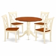 Pemberly Row 5-Piece Round Dining Set in Buttermilk and Cherry Finish